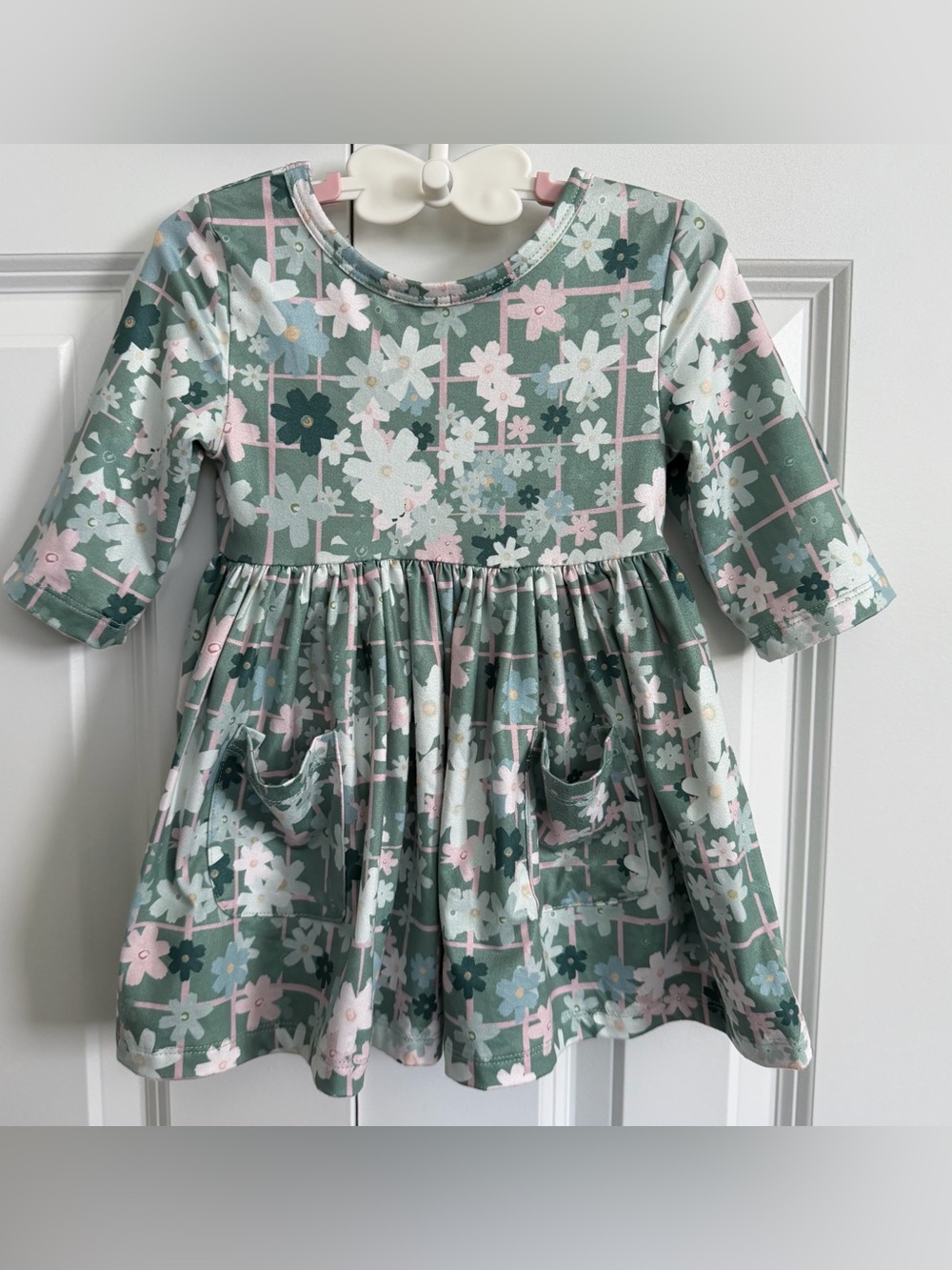 Mila & Rose Forest Flowers 3/4 Sleeve Pocket Twirl Dress 12-24m